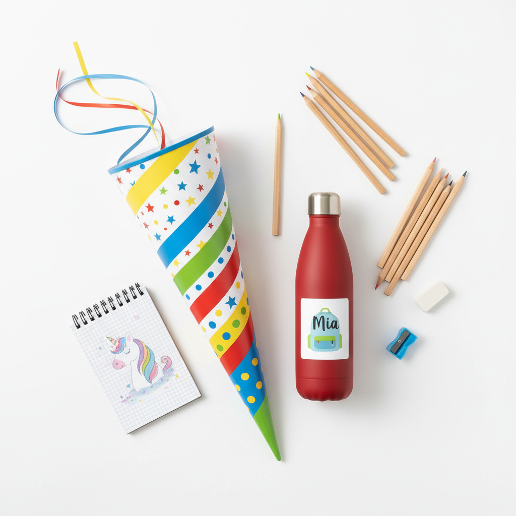 Einschulungsgeschenk — die Trinkflasche, die am ersten Schultag dabei ist