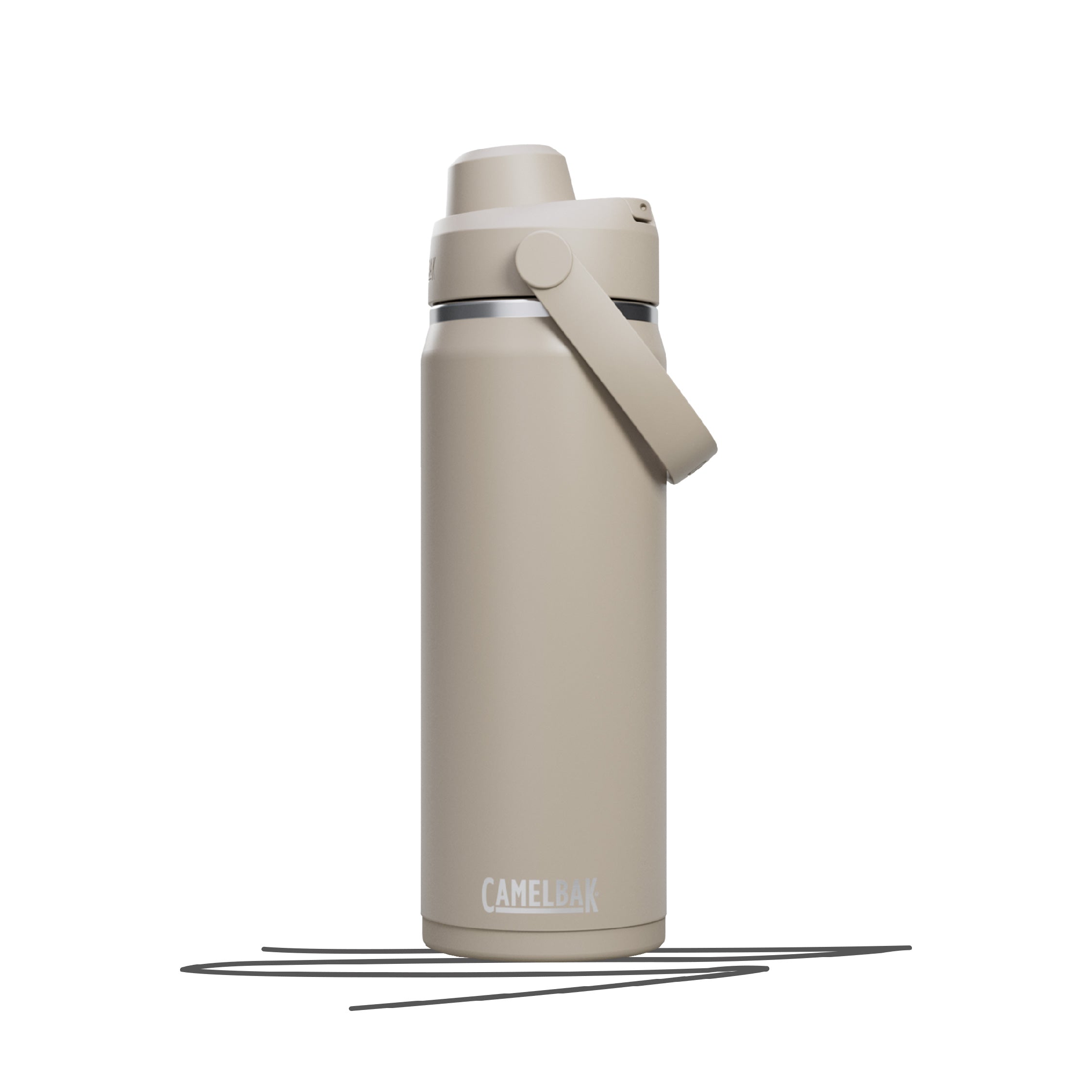 Personalisierte Thrive Chug VSS 0,6L Edelstahl-Trinkflasche, vakuumisoliert, auslaufsicherer Trinkauslauf, kratzfeste Pulverbeschichtung, BPA-frei, mit rutschfestem Silikonpad und Tragegriff. Selber gestalten - Trinkflasche gestalten - CamelBak Trinkflasche gestalten