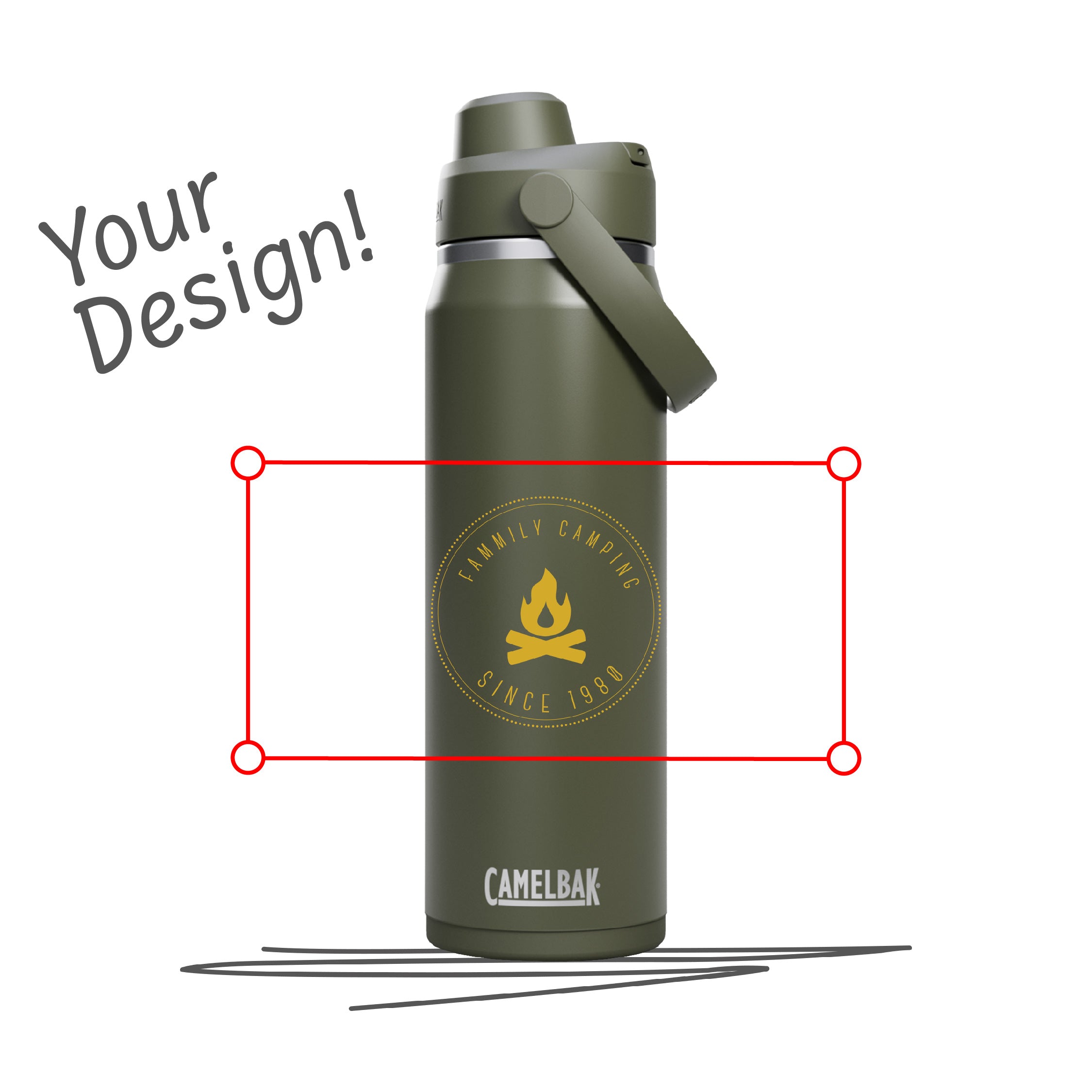 Personalisierte Thrive Chug VSS 0,75L Edelstahl-Trinkflasche, vakuumisoliert, auslaufsicherer Trinkauslauf, kratzfeste Pulverbeschichtung, BPA-frei, mit rutschfestem Silikonpad und Tragegriff. Selber gestalten - Trinkflasche gestalten - CamelBak Trinkflasche gestalten