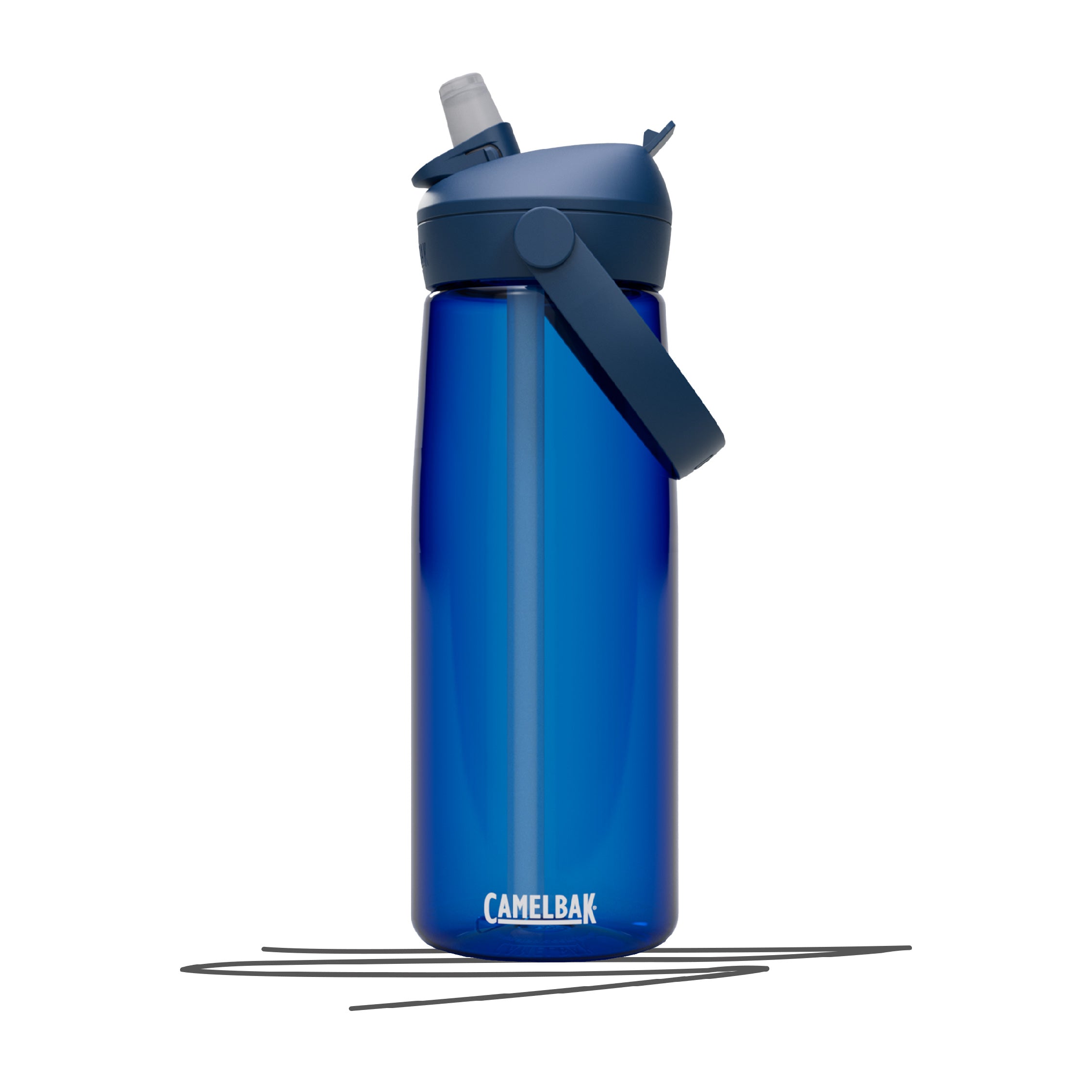 Personalisierte Thrive Flip Straw Trinkflasche 0,75L aus Tritan™ Renew, auslaufsicher mit Trinkhalm-Ventil, BPA-frei, transparent mit Tragegriff. Selber gestalten - Trinkflasche gestalten - CamelBak Trinkflasche gestalten