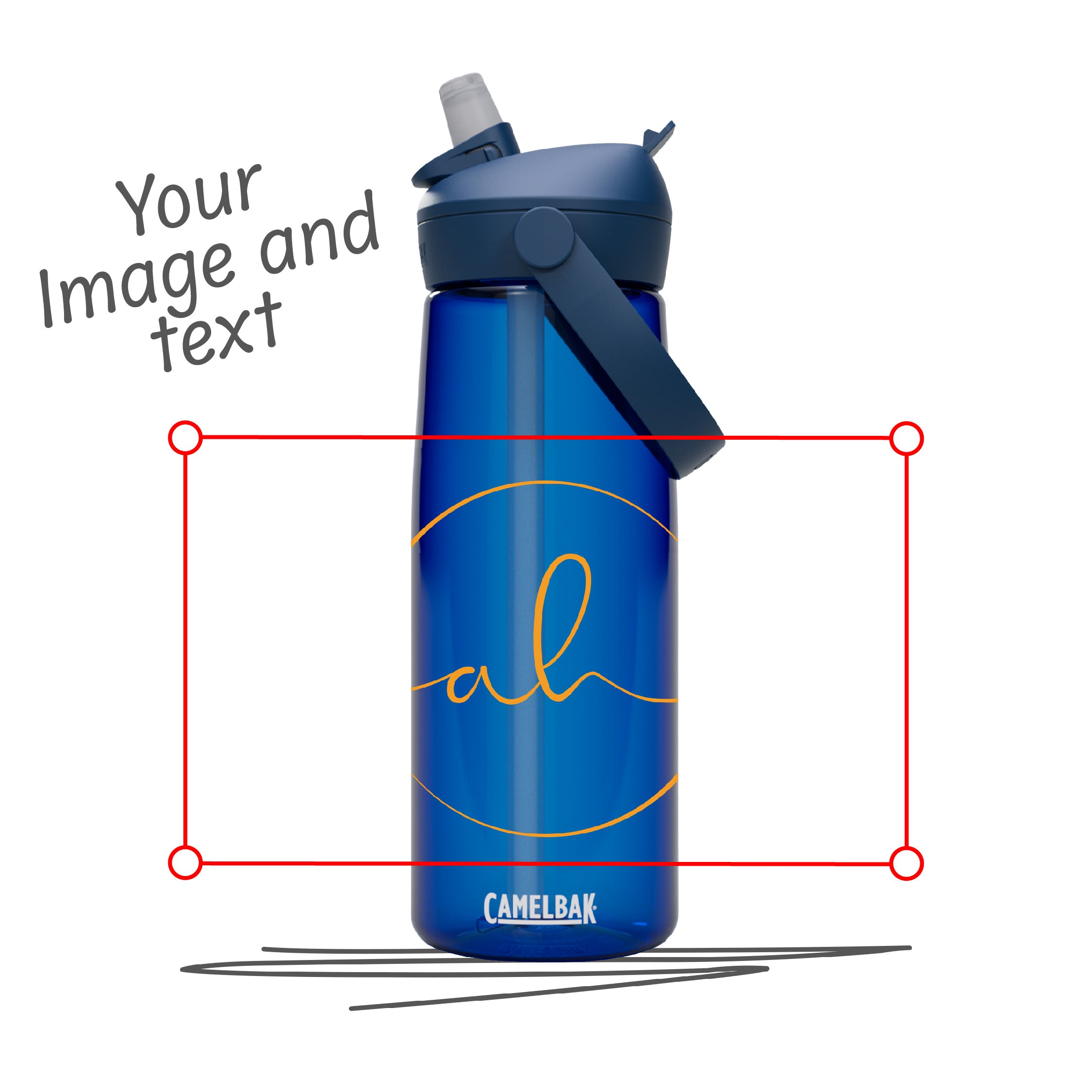 Personalisierte Thrive Flip Straw Trinkflasche 0,75L aus Tritan™ Renew, auslaufsicher mit Trinkhalm-Ventil, BPA-frei, transparent mit Tragegriff. Selber gestalten - Trinkflasche gestalten - CamelBak Trinkflasche gestalten