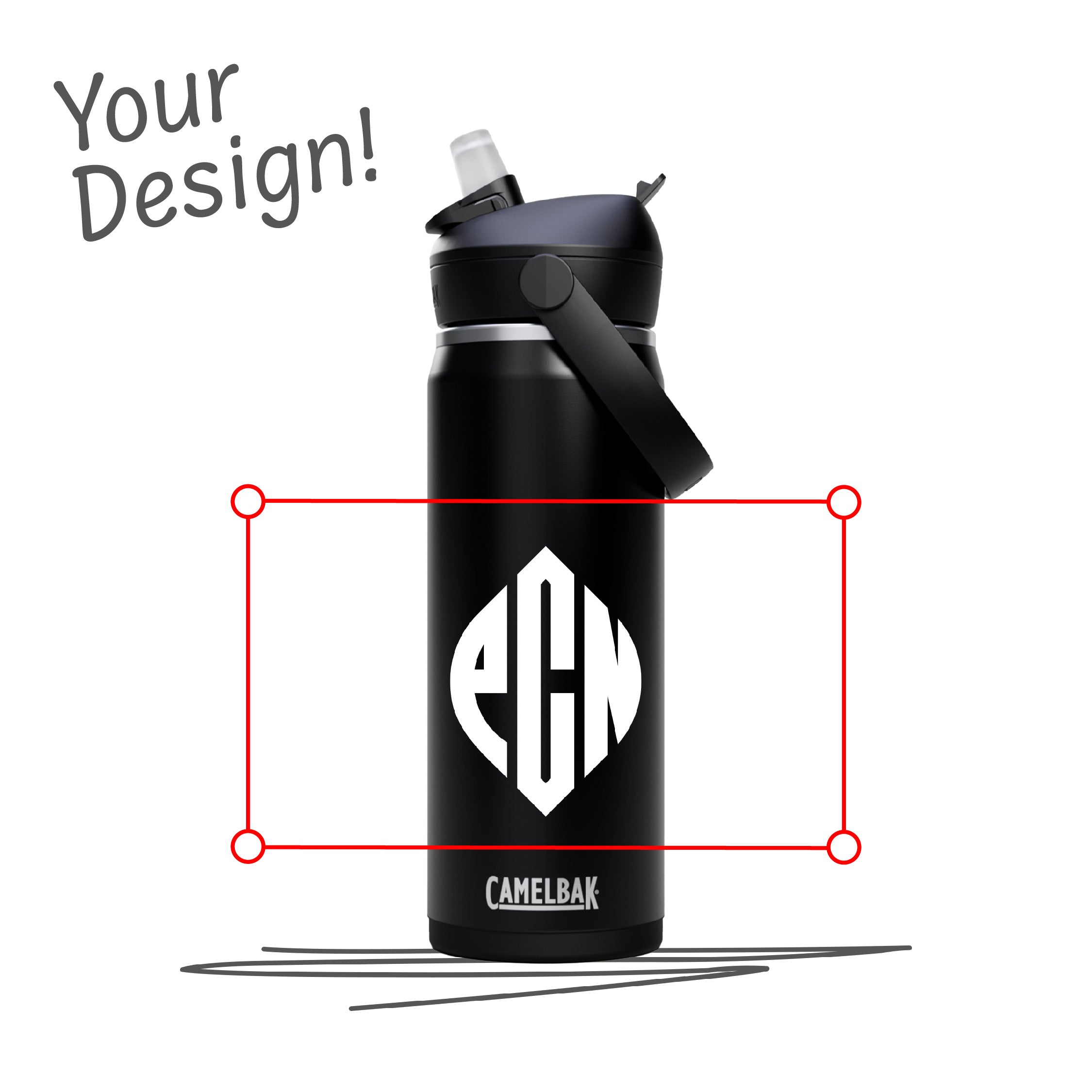 Personalisierte Camelbak Thrive Flip Straw V.I. 0,6L Edelstahl-Trinkflasche, vakuumisoliert, auslaufsicherer Flip Straw-Verschluss, BPA-frei, mit Tragegriff für heiße und kalte Getränke. Selber gestalten - Trinkflasche gestalten - CamelBak Trinkflasche gestalten